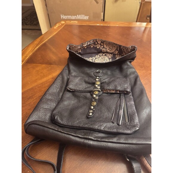 Free People  Backpack in Black Leather main image 11